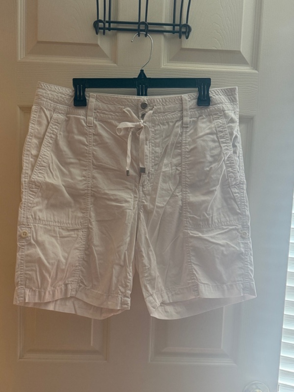 Ralph Lauren White Cargo Drawstring Bermuda Shorts